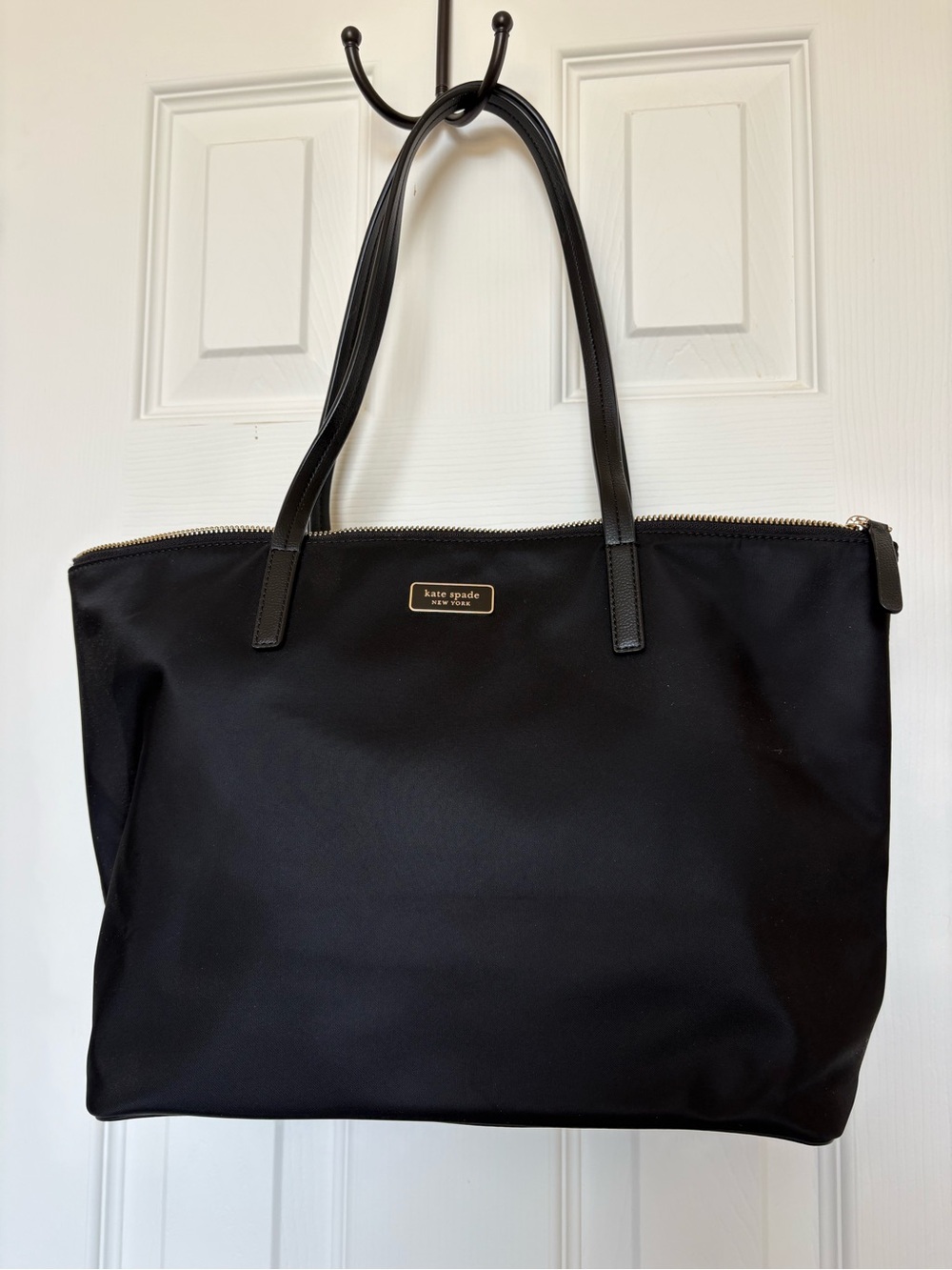 kate spade Black Nylon Tote with Leather Handles